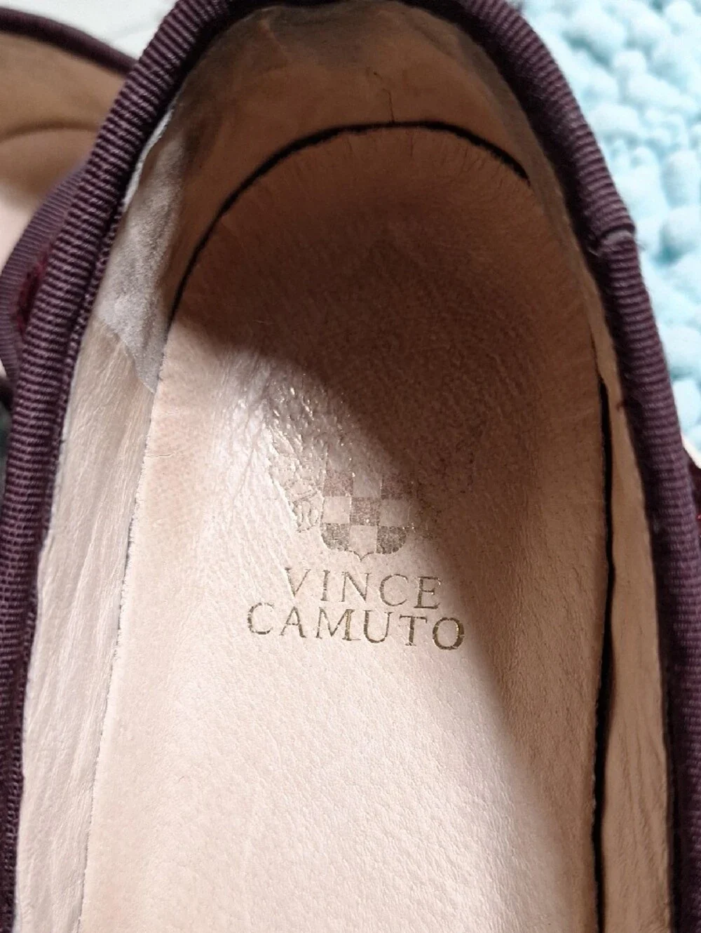 Vince Camuto Quilted Slip-On Sneaker in Burgundy and White